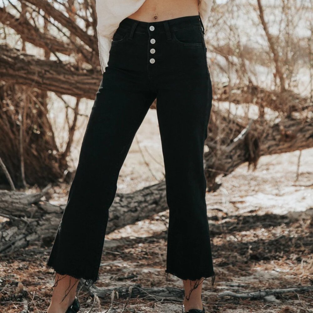 Flying Monkey Riley Cropped Wide-Leg Jeans